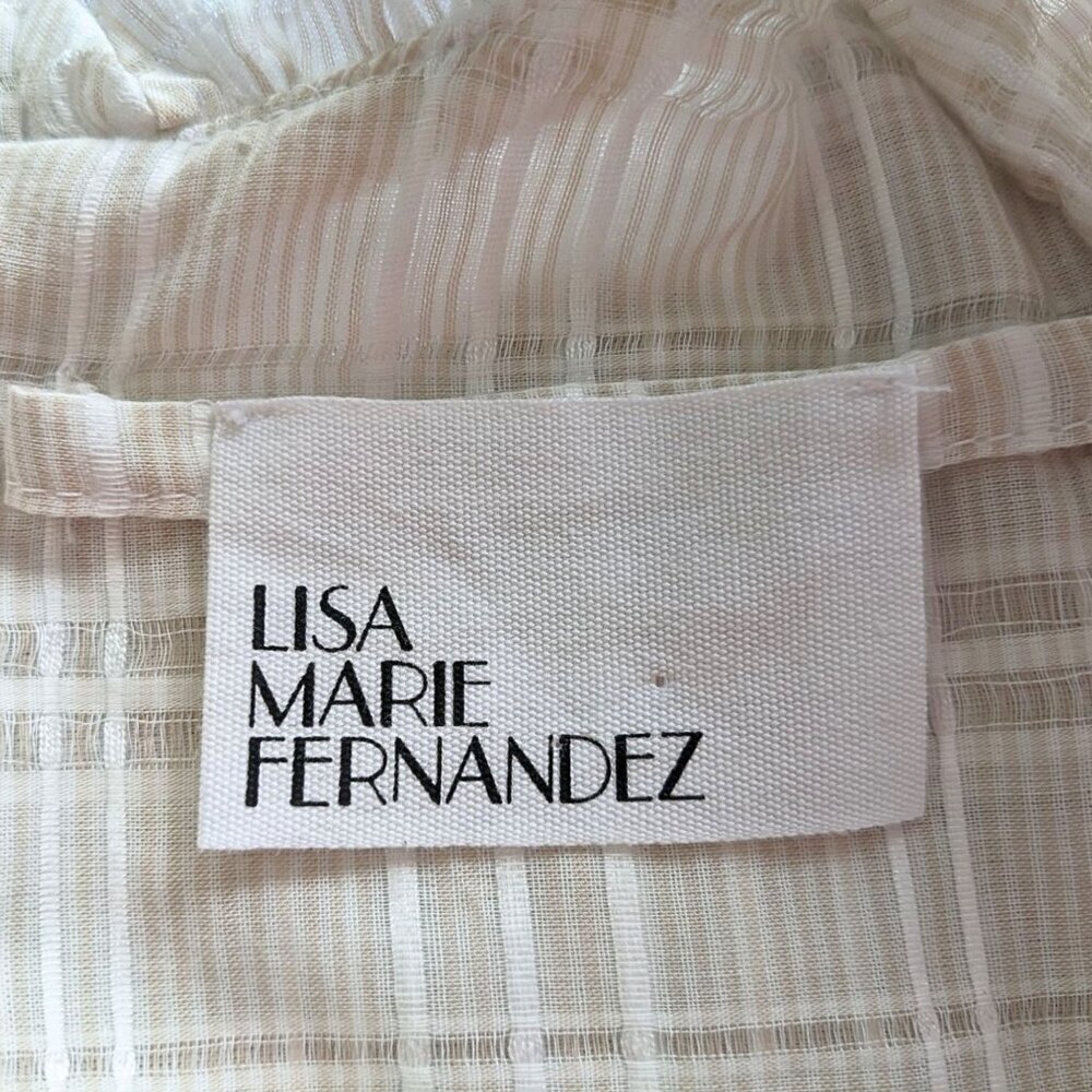 Ethereal LISA MARIE FERNANDEZ Ivory MacPherson Plaid Boho Smock Midi Dress - Picture 4 of 10